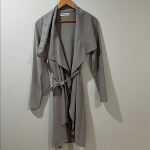 Seven Sisters Women’s Jacket Duster Waterfall Blazer Lightweight Trench Grey XS